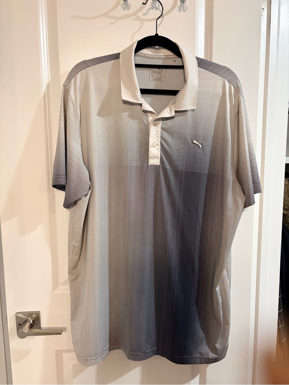 Puma Men's Gray Gradient Golf Polo Shirt